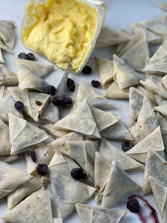 Blueberry Custard Samosas